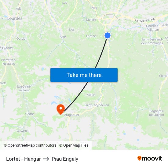 Lortet - Hangar to Piau Engaly map