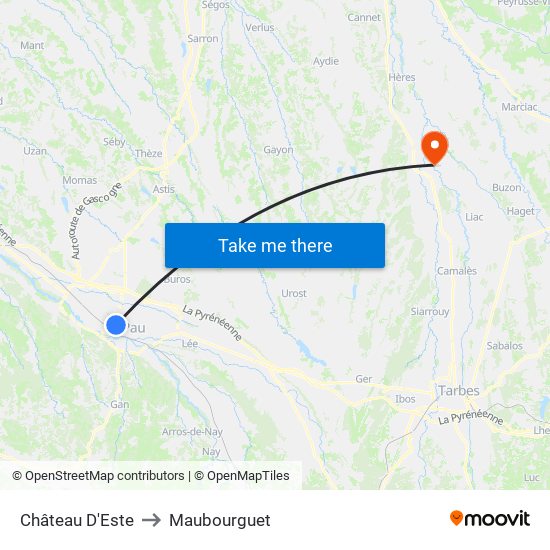 Château D'Este to Maubourguet map
