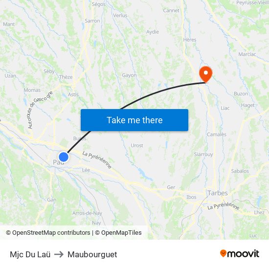 Mjc Du Laü to Maubourguet map