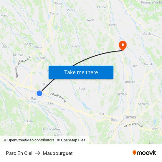 Parc En Ciel to Maubourguet map