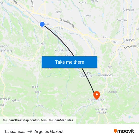 Lassansaa to Argelès Gazost map