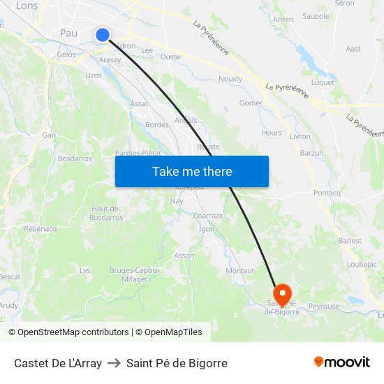 Castet De L'Array to Saint Pé de Bigorre map