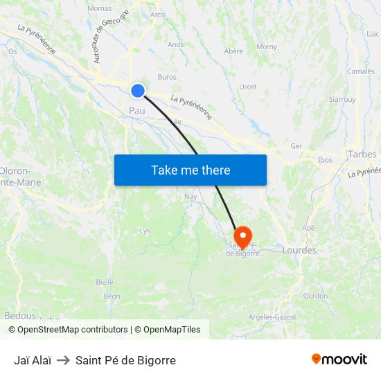 Jaï Alaï to Saint Pé de Bigorre map