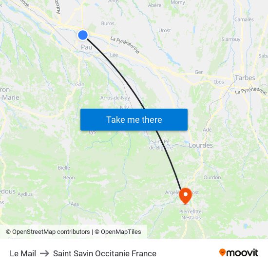 Le Mail to Saint Savin Occitanie France map