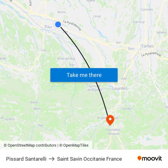 Pissard Santarelli to Saint Savin Occitanie France map