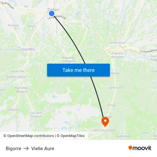 Bigorre to Vielle Aure map