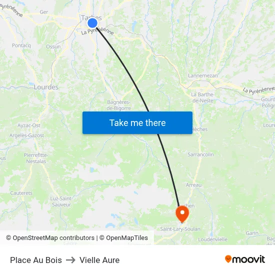 Place Au Bois to Vielle Aure map
