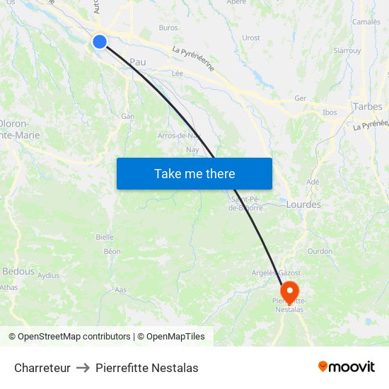 Charreteur to Pierrefitte Nestalas map