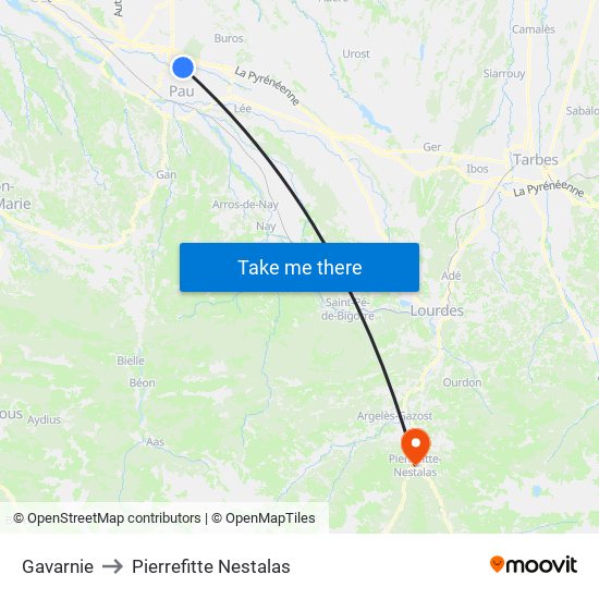 Gavarnie to Pierrefitte Nestalas map