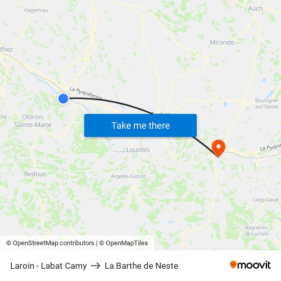 Laroin - Labat Camy to La Barthe de Neste map