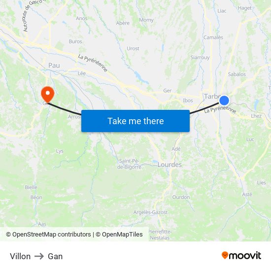 Villon to Gan map