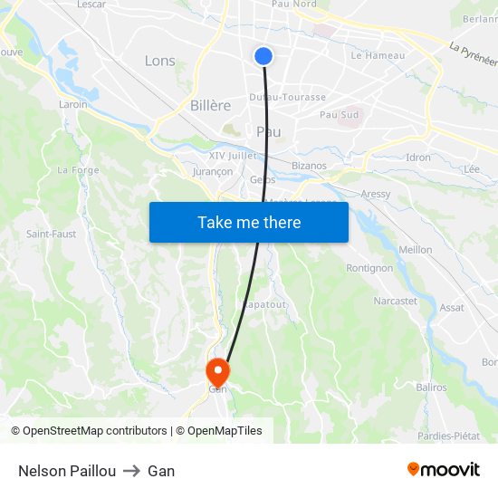 Nelson Paillou to Gan map