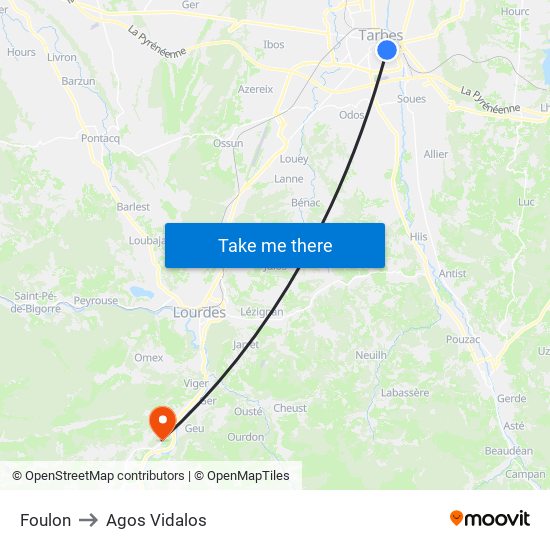 Foulon to Agos Vidalos map