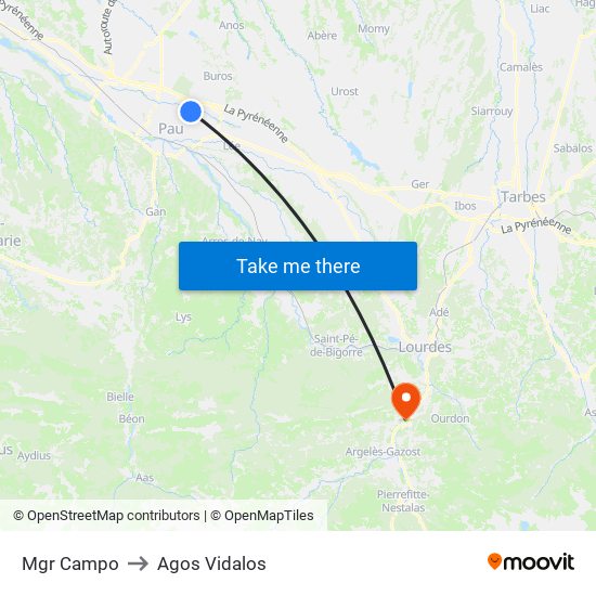 Mgr Campo to Agos Vidalos map