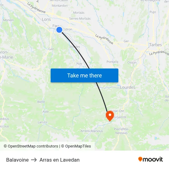 Balavoine to Arras en Lavedan map