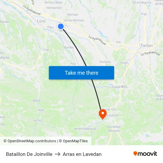 Bataillon De Joinville to Arras en Lavedan map
