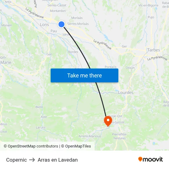 Copernic to Arras en Lavedan map