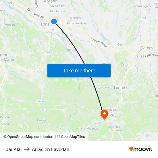 Jaï Alaï to Arras en Lavedan map