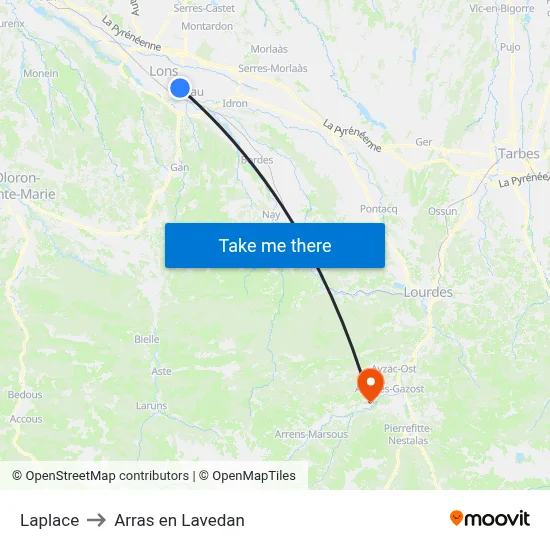 Laplace to Arras en Lavedan map