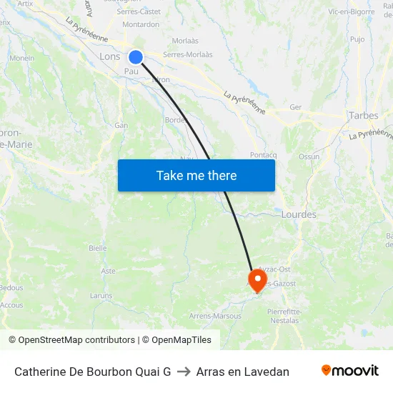 Catherine De Bourbon Quai G to Arras en Lavedan map