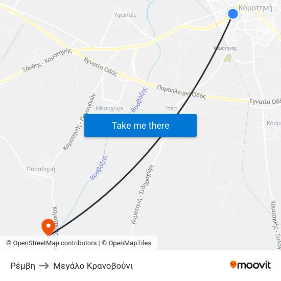 Ρέμβη to Mεγάλο Κρανοβούνι map