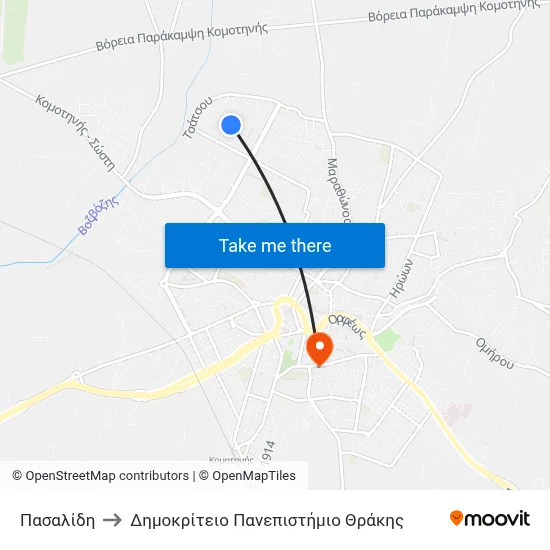 Pasalidis Street to Democritus University of Thrace map