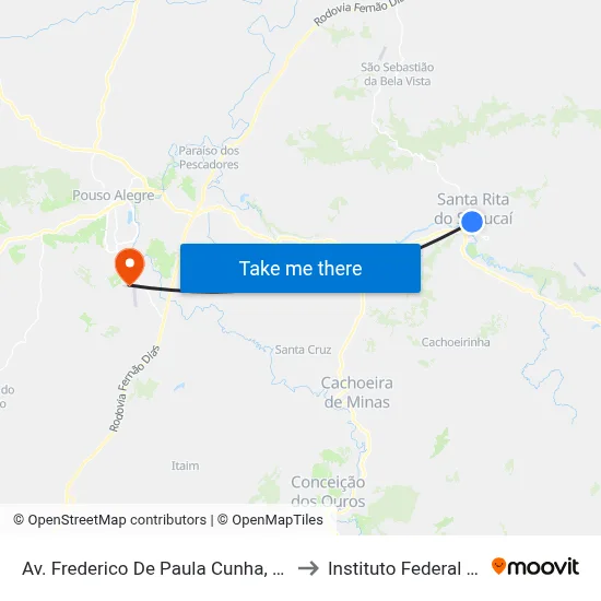 Av. Frederico De Paula Cunha, 434 | Pastelaria Do Tonhão to Instituto Federal Do Sul De Minas map