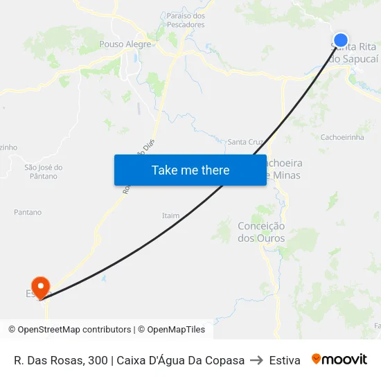 R. Das Rosas, 300 | Caixa D'Água Da Copasa to Estiva map