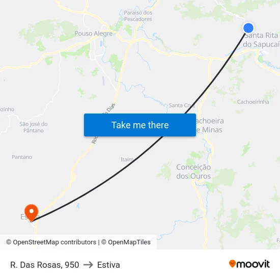 R. Das Rosas, 950 to Estiva map