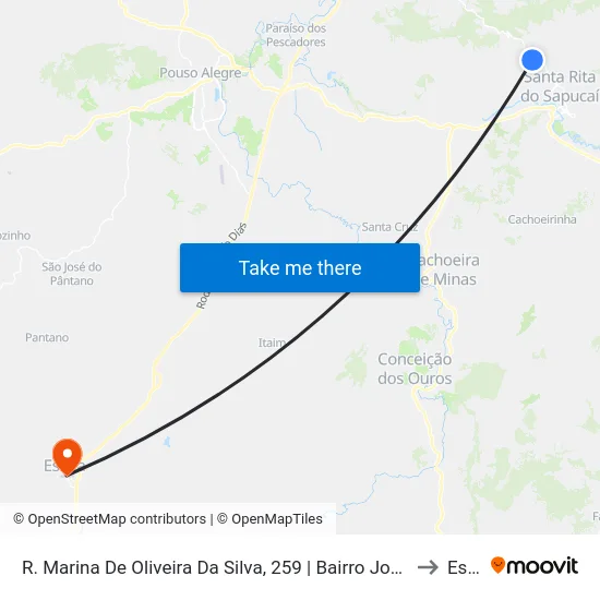 R. Marina De Oliveira Da Silva, 259 | Bairro José Gonçalves Mendes to Estiva map