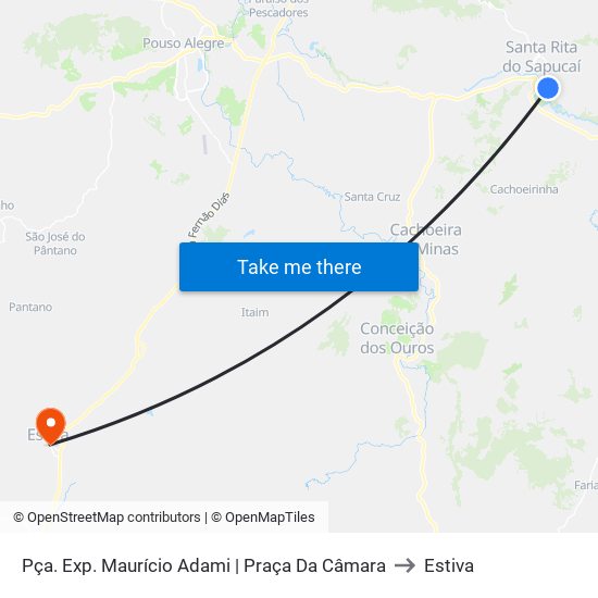 Pça. Exp. Maurício Adami | Praça Da Câmara to Estiva map