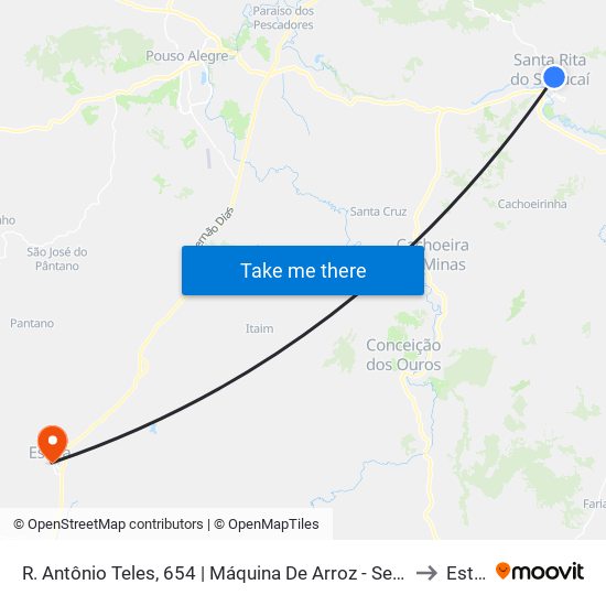 R. Antônio Teles, 654 | Máquina De Arroz - Sentido Recanto to Estiva map