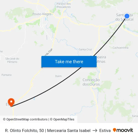 R. Olinto Folchito, 50 | Mercearia Santa Isabel to Estiva map