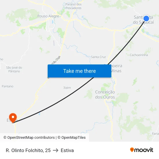 R. Olinto Folchito, 25 to Estiva map