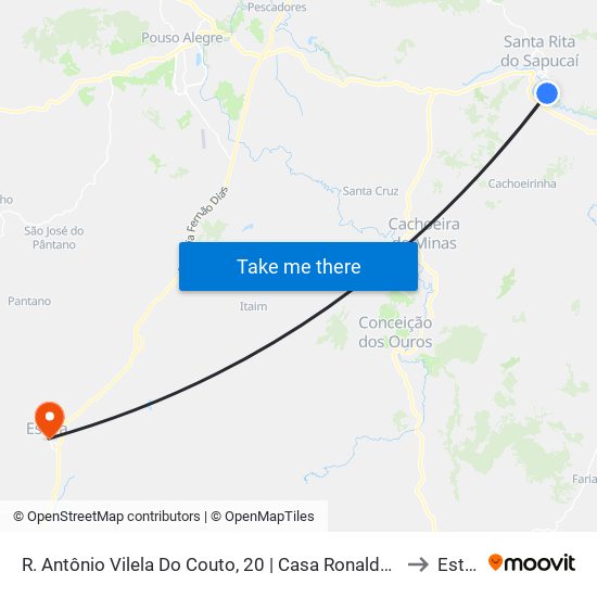 R. Antônio Vilela Do Couto, 20 | Casa Ronaldo Carvalho to Estiva map