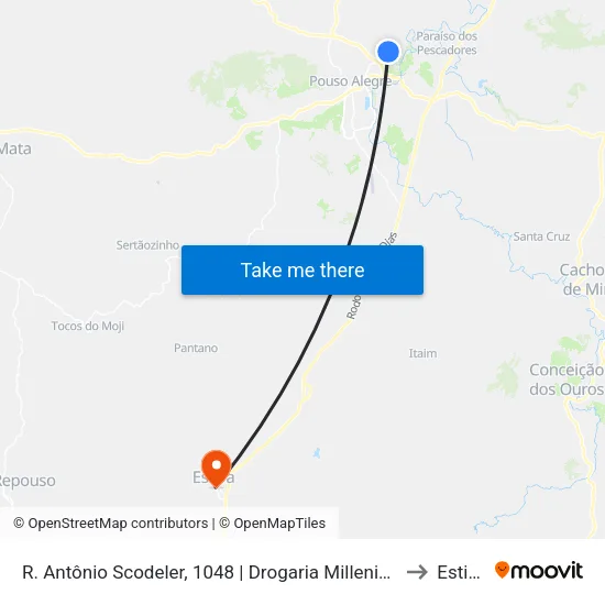 R. Antônio Scodeler, 1048 | Drogaria Millenium to Estiva map