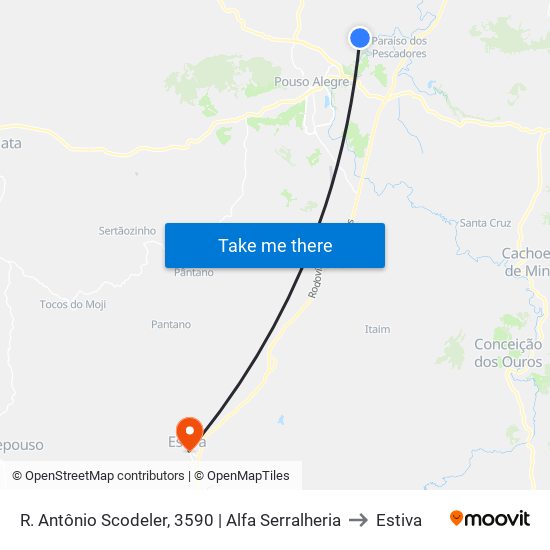 R. Antônio Scodeler, 3590 | Alfa Serralheria to Estiva map