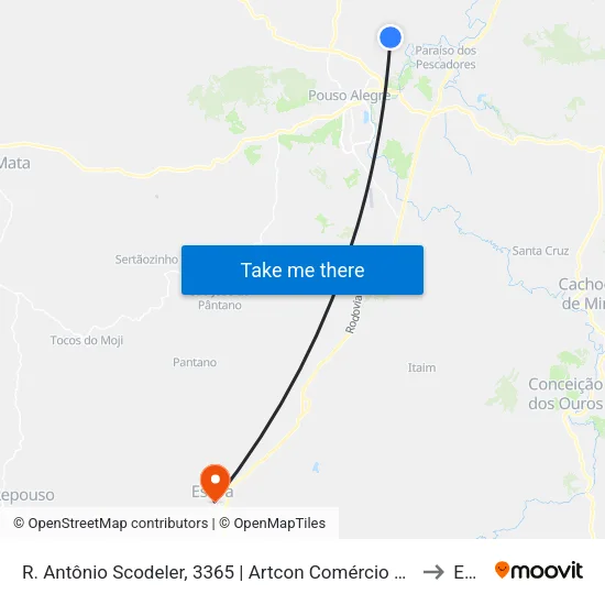 R. Antônio Scodeler, 3365 | Artcon Comércio De Blocos – Sentido Centro to Estiva map