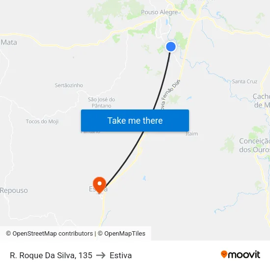 R. Roque Da Silva, 135 to Estiva map