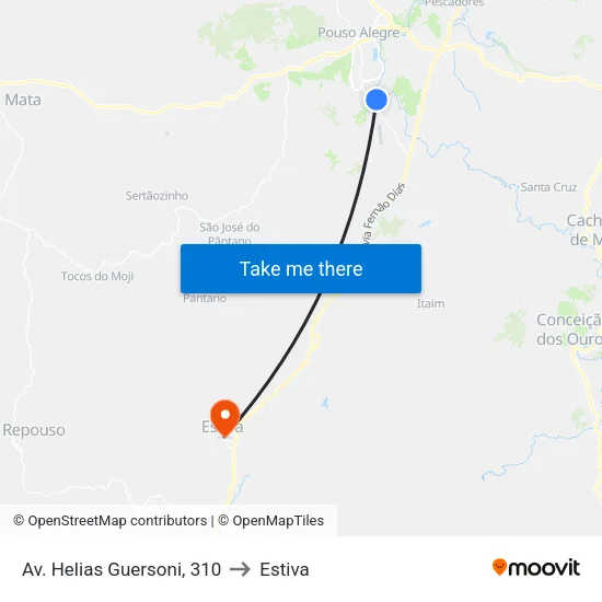 Av. Helias Guersoni, 310 to Estiva map
