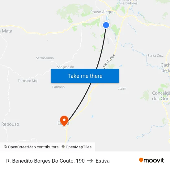 R. Benedito Borges Do Couto, 190 to Estiva map