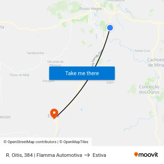 R. Oitis, 384 | Flamma Automotiva to Estiva map