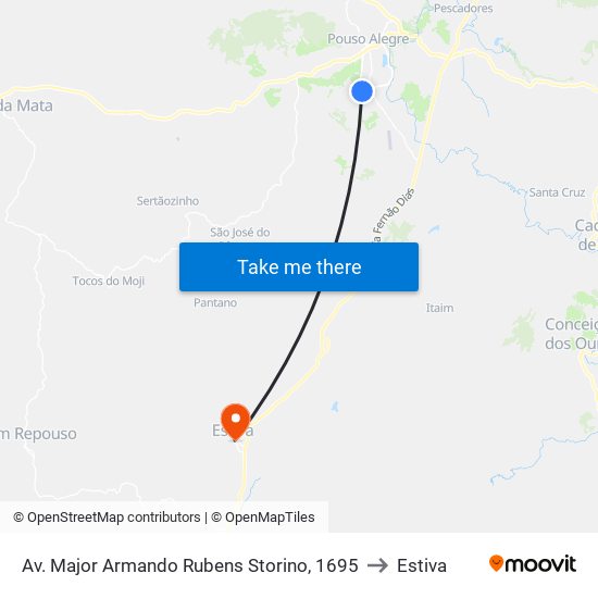 Av. Major Armando Rubens Storino, 1695 to Estiva map