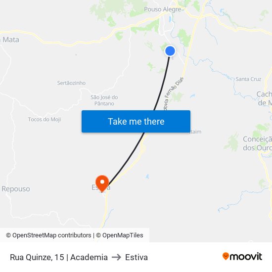 Rua Quinze, 15 | Academia to Estiva map