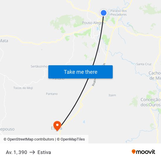 Av. 1, 390 to Estiva map