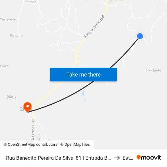Rua Benedito Pereira Da Silva, 81 | Entrada Bairro Itaim to Estiva map