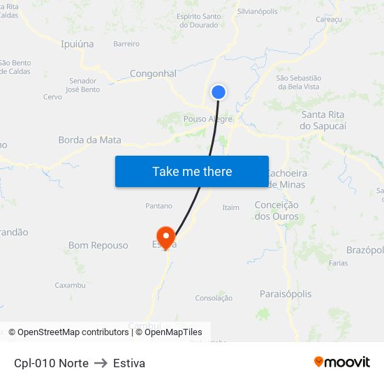 Cpl-010 Norte to Estiva map