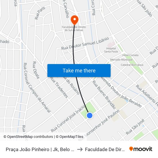 Praça João Pinheiro | Jk, Belo Horizonte, Sta. Doroteia, Fátima to Faculdade De Direito Do Sul De Minas map