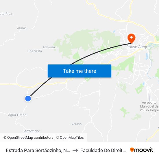 Estrada Para Sertãozinho, Norte | Entr. Para Imbuiá to Faculdade De Direito Do Sul De Minas map