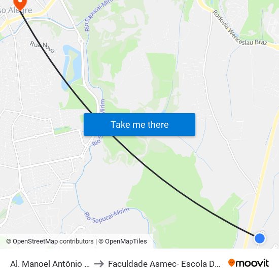 Al. Manoel Antônio Sobral, 701 | Invicta to Faculdade Asmec- Escola De Negócios De Pouso Alegre map